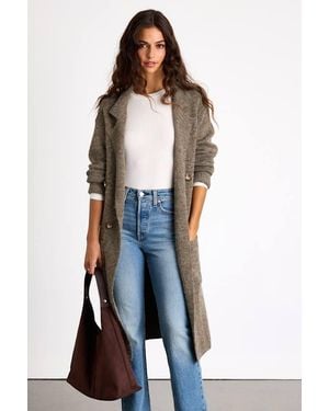 Lulus Cuddle Club Marled Long Sleeve Coatigan - Blue