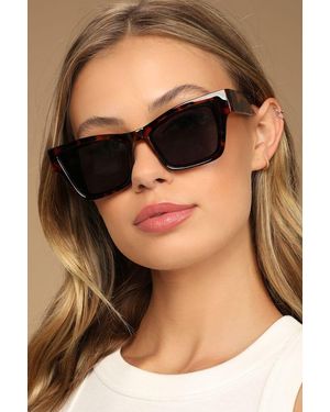 Lulus Modern Trends Tortoise Cat-Eye Sunglasses - Black
