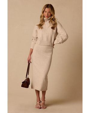 Lulus Alexandrea Two-Piece Sweater Dress - Natural