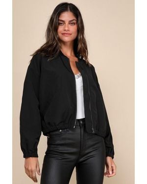 Lulus Cool Perfection Bomber Jacket - Black