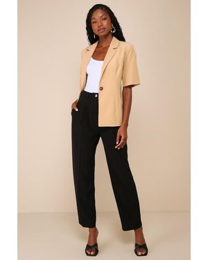 Lulus Sophisticated Company Straight Leg Trouser Pants - Brown