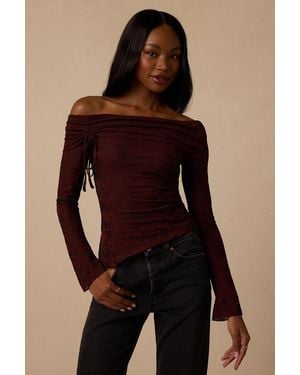 Lulus Janae Chocolate Lace Off-The-Shoulder Top - Brown