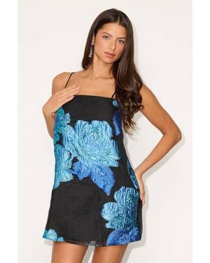 delicate destiny light blue jacquard strapless mini dress Thats So Fetch | Sedona Lace Strapless Mini Dress | Blue