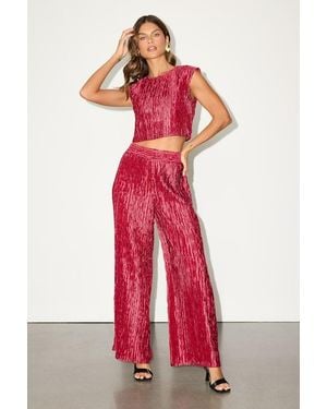 Lulus Yukara Textured High-Rise Wide-Leg Pants