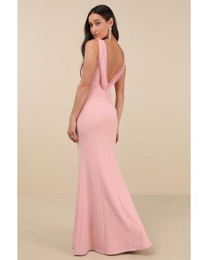 Lulus Maike Cowl Back Mermaid Maxi Dress - Pink