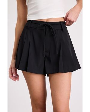 Lulus Matera Twill Mid-Rise A-Line Shorts - White