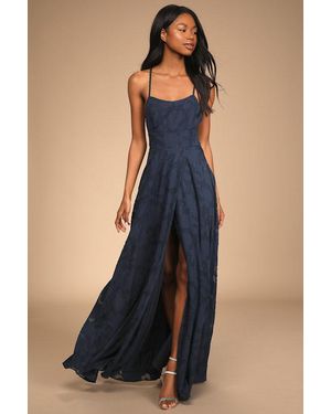 Lulus Let There Be Romance Burnout Floral Maxi Dress - Blue