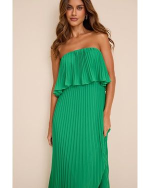 open lace back dress Bloom Strapless Maxi Dress - Black Floral