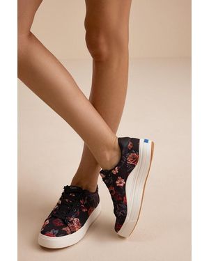 Keds Park And Blush Floral Lace-Up Platform Sneakers - Natural