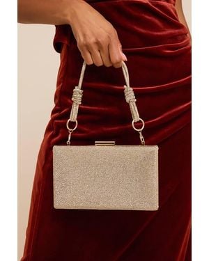 Lulus Moonbeam Rhinestone Clutch - Red