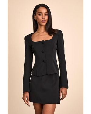 Lulus Eliana Scoop Neck Blazer - Black