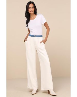 Lulus Confidently Unique Layered Waist Trousers - Brown