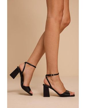 Lulus Faunna Ankle Strap High Heel Sandals - Black