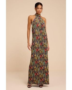 Lulus Marta Multi Floral Pleated Backless Maxi Dress - Natural