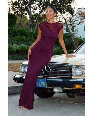 Lulus Avalee Mesh Cap Sleeve Maxi Dress - Green