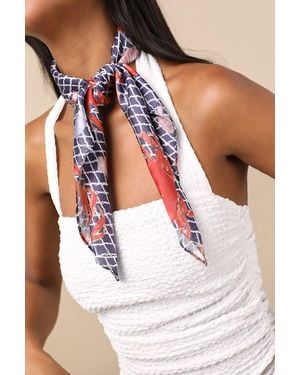 Lulus Roselle And Multi Print Satin Scarf Set - Pink