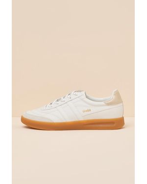 Gola Stadia And Leather Lace-Up Trainers - Natural