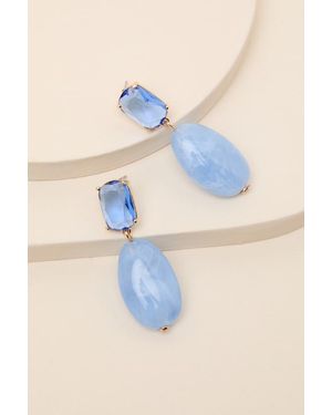 Lulus Sirona Stone Drop Earrings - Black