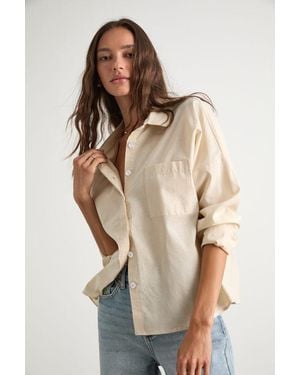 Lulus Amelia Dawn Long Sleeve Button-Up Top - Natural