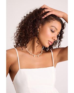 Lulus Gwendola Beaded Charm Necklace - Natural