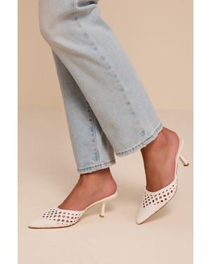 Matisse Tia Woven Pointed-Toe Mule Pumps - Natural