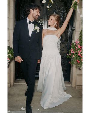 Lulus Florence Strapless Drop Waist Wedding Dress - Black