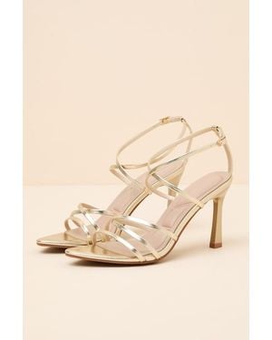 Lulus Jody Metallic Strappy High Heel Sandals