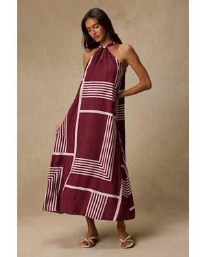 Lulus Rio And Abstract Print Shift Maxi Dress - Red