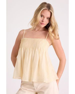 Lulus Lecky Pleated Babydoll Tank Top - Natural