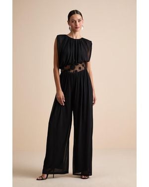Lulus Mykie Gathered Sleeveless Wide-Leg Jumpsuit - Black