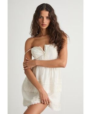 Lulus Abby Lace Tiered Mini Dress - White