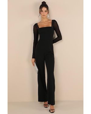 Lulus Lovingly Yours Mesh Long Sleeve Jumpsuit - Natural
