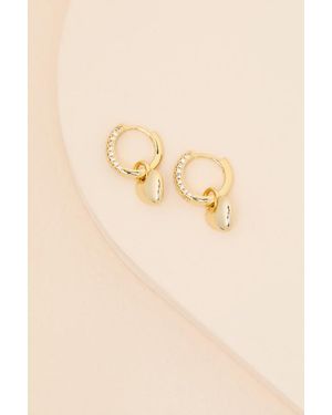Luv Aj Pippa Huggie Hoop Heart Earrings - Natural