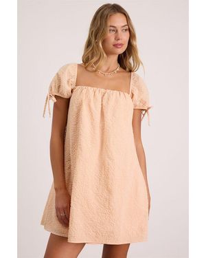 Lulus Mirela Textured Shift Mini Dress - Natural