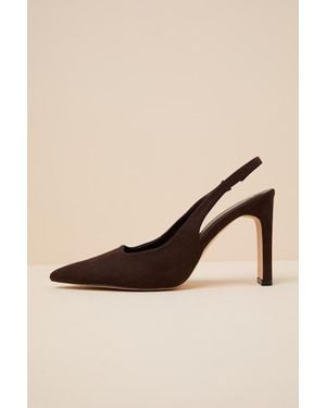 Lulus Honorata Pointed-Toe Slingback Court Shoes - Natural