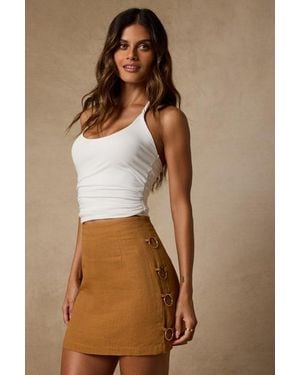 Lulus Fedra Ring High-Rise Mini Skirt - Brown