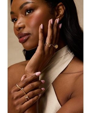 Lulus Sutton Six-Piece Ring Set - Brown