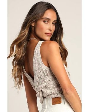 Lulus Let's Get Away Multi Knit Twist Back Tank Top - Purple