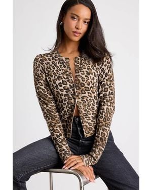 Lulus Alfara Leopard Print Button-Front Cardigan Jumper - Brown