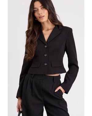 Lulus Vila Cropped Blazer - Blue