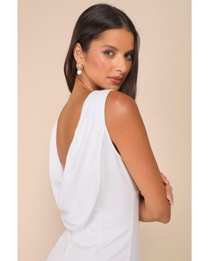 Lulus Perfection Bound Sleeveless Cowl Back Mini Dress - White