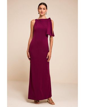 Lulus Vivian Plum Sash Maxi Dress - Red