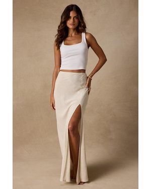 Lulus Ronan Light Linen High-Rise Maxi Skirt - Pink