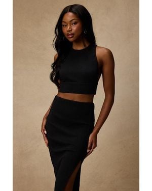 Lulus Absolute Edge Sleeveless Two-Piece Bodycon Midi Dress - Black