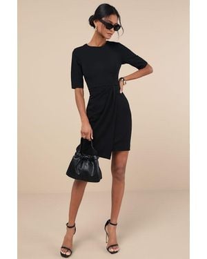Lulus Westwood Half Sleeve Sheath Dress - Black