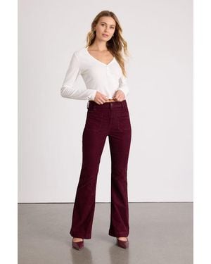 Lulus Relia Corduroy High-Rise Flare Pants - Red