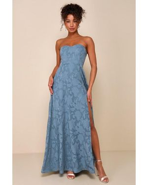 garden of romance burgundy floral burnout strapless maxi dress Garden of Romance Burgundy Floral Burnout Strapless Maxi Dress