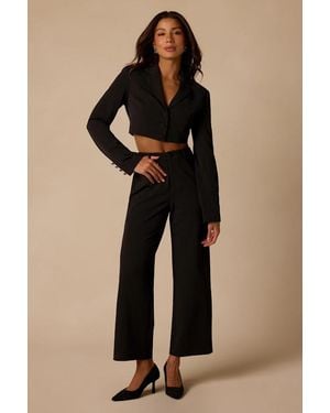 Lulus Sharpe Wide-Leg Trousers - Black