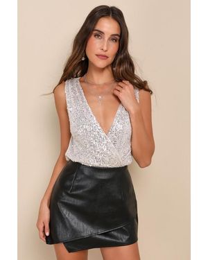 Lulus Edgy Vibes Vegan Leather Skort - Black