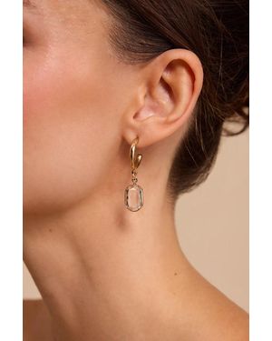 Lulus Rasha Charm Hoop Earrings - Natural